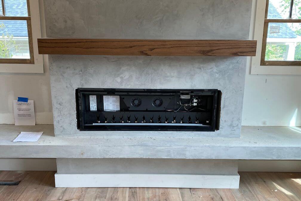 marble coat vertical fireplace project